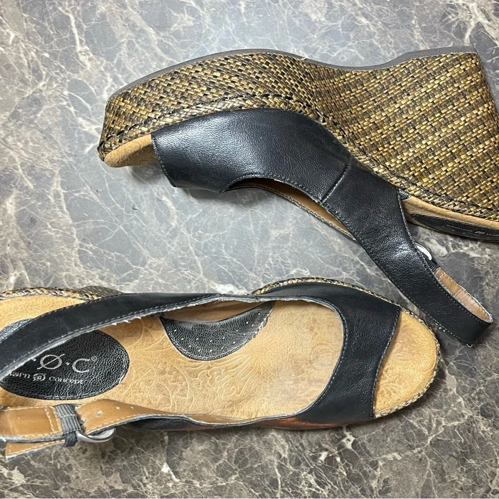 BOC comfortable leather wedges